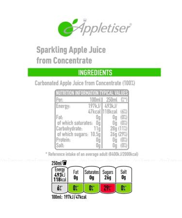 24 x Appletiser Cans 250ml 100% Apple Juice Lightly Sparkling - Buy Online on GoSupps.com