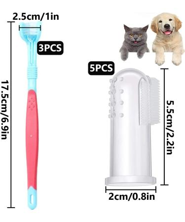 8-Piece Dog Toothbrush Set | Triple Head & Finger Brushes for Small Pets | Ideal Pet Oral Care - Buy Online on GoSupps.com
