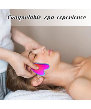 Nuanchu Rainbow Stainless Steel Gua Sha Tool - Facial Massage for Tightening Skin Body Eyes & Neck - Travel Pouch Included - Perfect Skin Care Gift - Buy Online on GoSupps.com