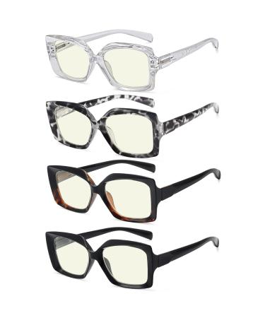 Eyekepper 4-Pack Reading Glasses Blue Light Blocking Stylish Computer Glasses Readers Women +1.75 Blue Light Blocking-b40-4 Pairs 1.75 x