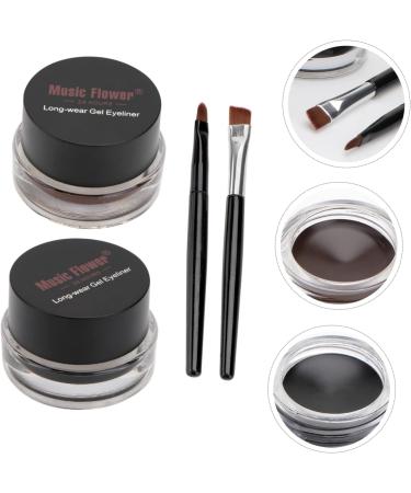 Angoily 2pcs Black Waterproof Eyeliner Cream Eyeshadow Eye Shadow Cream Liquid Eyeliner Lasting Gel 1 count (Pack of 1) As Shown - Buy Online on GoSupps.com