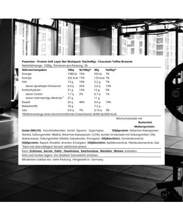 Powerbar Protein Soft Layer Bar (10x3x40g) Chocolate and Caramel Brownie - Buy Online on GoSupps.com