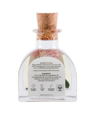 HERBARIA White Floral Body Oil 100ml | 100% Sustainable Vegan Luxury | Enriched with Grapeseed Pomegranate Avocado Argan & Baobab Oils | All Season Use - Buy Online on GoSupps.com