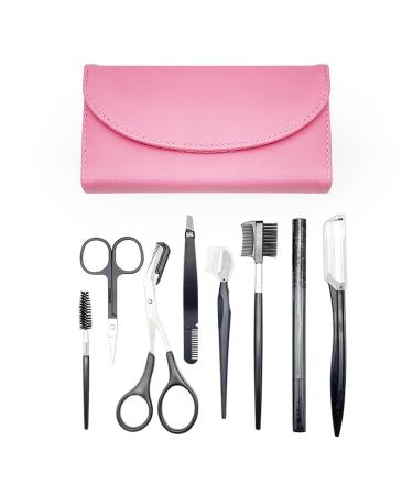 Eybrower razor 8 in 1 eyebrow set multi-purpose-eye brewer for women including razors scissors tweezers eyebrow brush exquisite storage bag