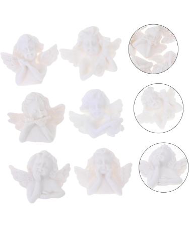 LIFKICH 60pcs Angel Resin Accessories DIY Hairpin Charm Ornaments for Kids Flatback Kawaii Cabochons Flat Back 3X2.5cm White - Buy Online on GoSupps.com