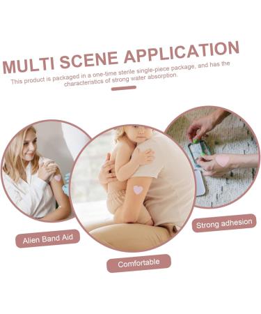 150 Pcs Alien Heart Shaped Bandages - Fun Cartoon Burn & Pressure Injury Care for Kids | International Shipping - Buy Online on GoSupps.com