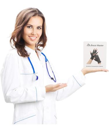 Brace Master Arthritis Gloves - 2 Pairs Compression & Warmth for Pain Relief | Carpal Tunnel Rheumatoid Arthritis Support (Large Brown) - Buy Online on GoSupps.com