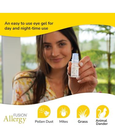 Fusion Allergy Day & Night Eye Gel | Drug-Free Allergy Relief for Dry, Irritated Eyes | Natural Ectoin Formula | 10ml - 220-250 doses - Buy Online on GoSupps.com