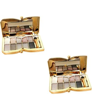 Didiseaon 2pcs # Glitter & Brush Flash Colorful Makeup Eyeshadow Colors Shadow Mirror With Eye - Buy Online on GoSupps.com
