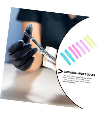 Mikinona 4 Pairs Cuticle Nipper Handle Sleeve Scissor Scissor Tip Protectors Cuticle Sewing Embroidery Trimmer Handle Silicone Cover Silica Gel Nail Clippers Pouch - Buy Online on GoSupps.com