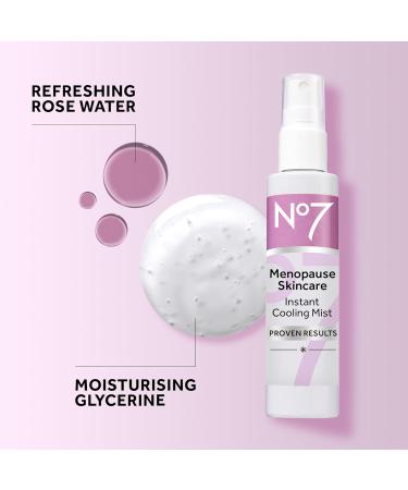 No7 Menopause Skincare Instant Cooling Mist - Daily Relief for Hot Flashes Moisturizing Facial Mist with Glycerine & Rosewater (100 ml - Buy Online on GoSupps.com