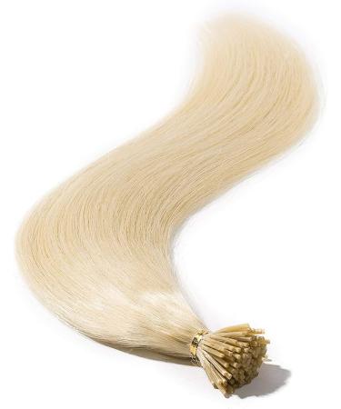 22" SEGO Pre Bonded Human Hair Extensions I Stick Tip 0.5g*100 Strands #60 Platinum Blonde 100% Real Remy Keratin Hair Extensions Straight (50g) - Buy Online on GoSupps.com