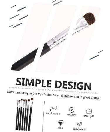 Healeved 7pcs Eyeshadow Daily Use Makeup Brush Horse Hair Concealer Brush Wood Black Lip Brush - Buy Online on GoSupps.com