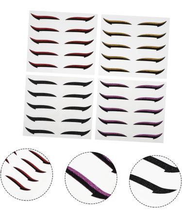 FOYTOKI 20 Pairs Eyeshadow Stickers Face Makeup Stickers Face Glitter Stickers Eyeliner Stencil Sticker Glue - Buy Online on GoSupps.com