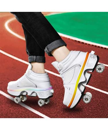 Buy LED 4-Wheel Adjustable Roller Skates - Bright Shoes for Men Women & Kids | White 38 EU - International Shipping Available - Buy Online on GoSupps.com