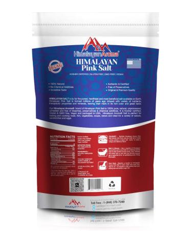 Gourmet Himalayan Pink Salt 2.2 lbs - Fine Grain Sea Salt with Essential Minerals & Nutrients - Kosher Certified Resealable Bag - 2.2 Pounds - Buy Online on GoSupps.com