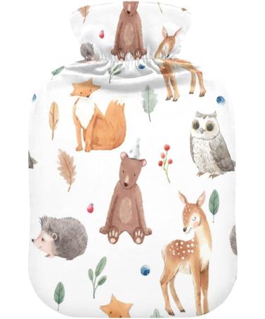 Naanle Hedgehog & Fox Hot Water Bottle - 1L Transparent for Warm & Cold Therapy | Pain Relief & Cozy Comfort for Bed Hands & Feet - Buy Online on GoSupps.com