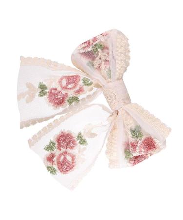 FRCOLOR Embroidered Butterfly Hair Clip Decorative Hair Clips Women's Hair Clips French Hair Clip Hair Clips for Bows Big Hair Bow Women Hair Clips Bride Bow Barrette Back Hair Bow Big Bow