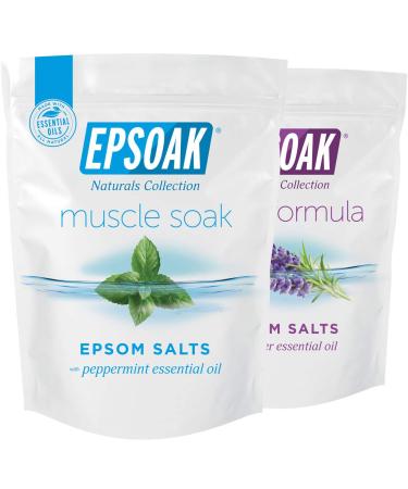 Epsoak Scented Epsom Salt Bundle - Sleep Formula 2 lbs. & Muscle Soak 2 lbs. Scented Bundle