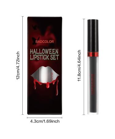 Matte Liquid Lipstick Set - Black White Grey - Waterproof Smudge Proof Halloween Makeup - Buy Online on GoSupps.com