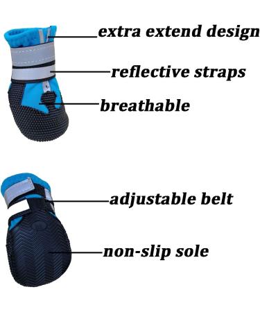 Neuwee Dog Shoes - Waterproof Anti-Slip Boots for All Dog Sizes (XXL Blue) | Paw Protection & Reflective Straps - Buy Online on GoSupps.com
