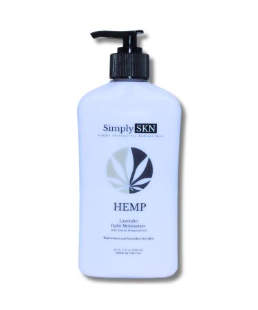 Lavender Daily Moisturizing Hemp Body Lotion with Natural Hemp Seed Oil Shea Butter and Jojoba Oil Relaxing Lavender Scent 17 fl. oz Made in USA