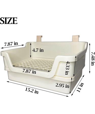 Kathson Extra Large Rabbit Litter Box Trainer - Bunny Toilet for Guinea Pig, Rats, Chinchilla, Ferret - White - Buy Online on GoSupps.com