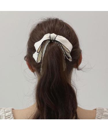 Shakven Bow Banana Hair Clip - Bowknot Horsetail Clip for Women - Beautiful and Stylish Hair Styling Tool for Bathing Applying Makeup Indoors Outdoor Parties Washing Your Face White - Buy Online on GoSupps.com