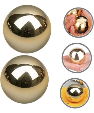 Kombiuda Brass Massage Balls - 2 Pcs Smooth Hand Training Balls for Gym & Portable Massage - Buy Online on GoSupps.com