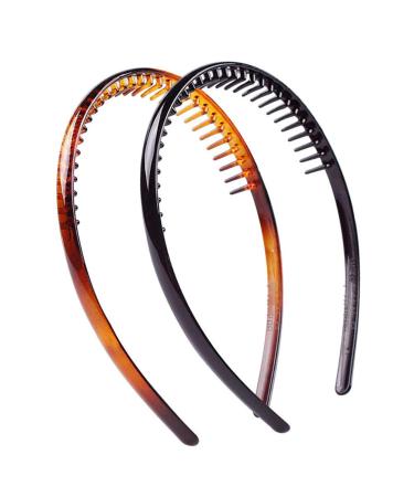 High Quality Plastic Shark Teeth Headband & Hair Comb - Black & Brown 2 Pieces | International Shipping - Buy Online on GoSupps.com