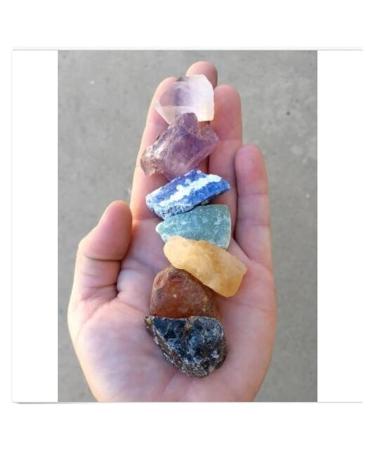 Natural Crystal Rough 7 Stones Set Seven Medium Rough Natural raw Crystal kit Chakra Reiki Balancing