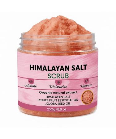 Hydrating Himalayan Salt Body & Facial Scrub Deep-Cleansing Exfoliator That Moisturizes & Softens Skin Gentle Natural Grains for Clear Smooth Skin (All Skin Types) 8 oz