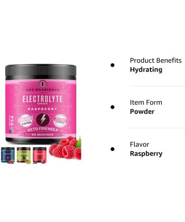 KEY NUTRIENTS Electrolytes Powder - Raspberry Hydration Drink Mix (20/40/90 Servings) | No Sugar, No Calories, Gluten Free - Buy Online on GoSupps.com