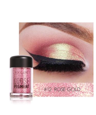 12 Colors Glitter Eyeshadow Beauty Eyes Pigment Powder Lips Loose Makeup Cosmetics(#12)