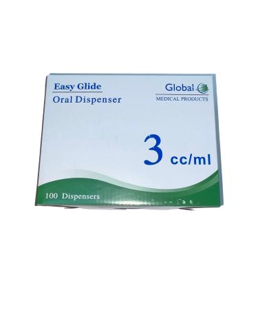 Easy Glide 3ml 3cc Oral Syringe Sterile Caps Included Great for Oral Medicine and Home Care 50 Count