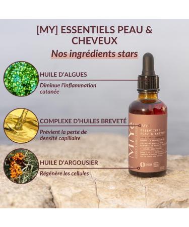  MiY MiY | Serum + Hair Oil Pack | Hair Growth & Anti-Hair Loss | Keratin Vegan Omega 3 6 9 Aloe Vera Ginkgo Biloba Oil Complex | Made in France - Buy Online on GoSupps.com