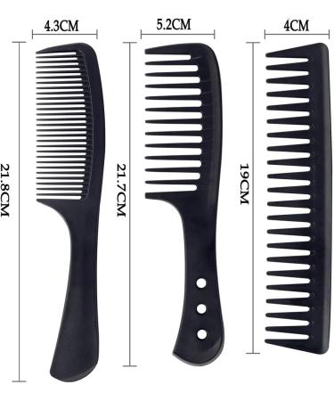 DAZISEN 3 Pieces Combs Set - Black Wide Toothed Comb Hairdressing Combs Heat Resistant Anti-static Detangling Hair Comb Cutting Combs Set 2 - Buy Online on GoSupps.com