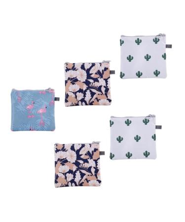 Gleavi 5st storage bag for women's bandages change bags with zipper Portable coin pockets key case key bag Key snacks Storage bags wallet mini