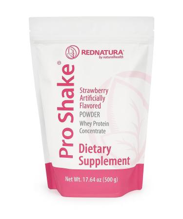 Pro Shake by RedNatura Chocolate Whey Protein Powder | Nutritional Supplement for Energy Muscle Support & Daily Nutrition 17.64 oz (500 g) (Strawberry)