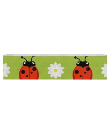 Ladybug and Flowers Yoga Workout Bands Comfort Legs Booty Resistance Straps Physical Therapy Aids