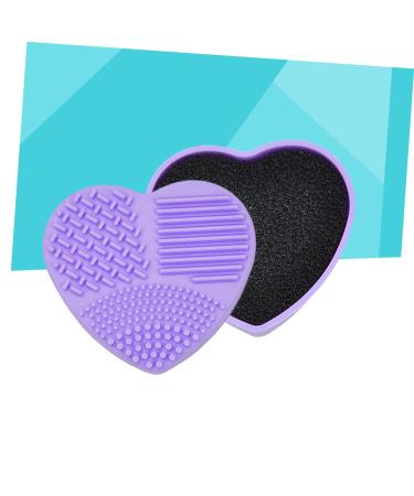 Heart-Shaped Purple Silicone Makeup Brush Cleaning Mat | Dry & Easy Brush Care | International Shipping - Buy Online on GoSupps.com
