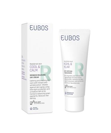 EUBOS EUBOS Cold and Transparent | Anti-Redness Day Cream SPF 50+ - Vegan Day Cream for Rosacea and Rosacea and Rosacea | With Green Pigments and Phyto Complex | Soothes Redened Skin |