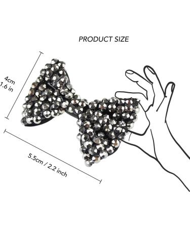 BasicSense 4 Pieces Shiny Rhinestone Small Bow Crocodile Alligator Hair Clips for Girls Gold - Peach - Buy Online on GoSupps.com