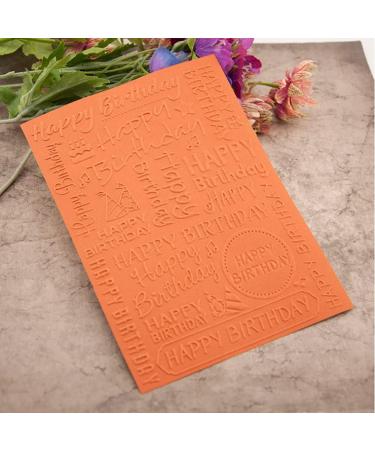 PUPUZAO 5x7 inch Happy Birthday Plastic Embossing Folder - Textured Impressions for Card Making and Scrapbooking - Buy Online on GoSupps.com