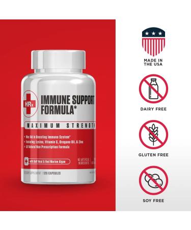 Immune Support Formula with L Lysine, Zinc, Vitamin C & Oregano Oil - 120 Capsules - Buy Online on GoSupps.com