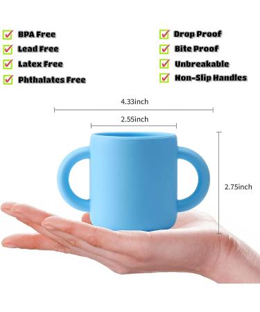 Silicone Training Cup for Infants - 5oz Open Cup with Handles - Princess Powder - Ideal for Toddlers and Babies - Buy Online on GoSupps.com