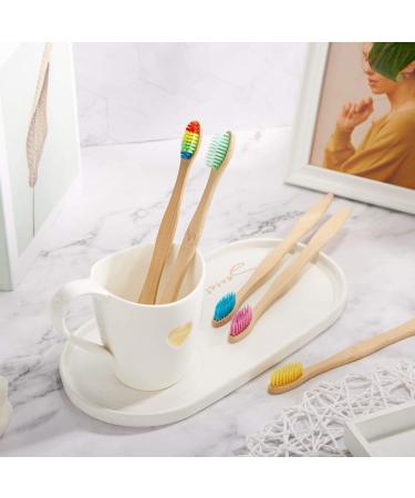 40-Piece Bamboo Charcoal Toothbrush Set | Biodegradable with BPA-Free Bristles | Natural Bamboo | 8 Colors - Buy Online on GoSupps.com
