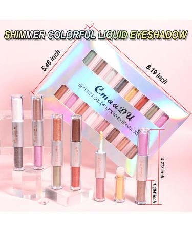 EVPCT 16 Colors Glitter Liquid Eyeshadow & Eyeliner Set - Water-resistant Shimmer Makeup Kit for Colorful Sparkle Eyes - Buy Online on GoSupps.com