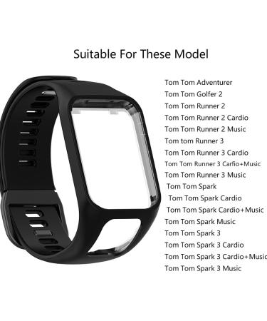 Kobmand Silicone Band for TomTom Watches - Replacement Sports Arm Band for Runner 2 Runner 3 Spark 3 Adventer & Golfer 2 (Black) - Buy Online on GoSupps.com