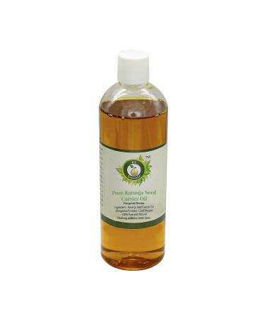 R V essential pure karanja seed carrier oil 100ml (3.38 ounces) - pongamia pinnata (100% pure and natural cold -pressed) pure karanja seed carrier oil (1 Pack)